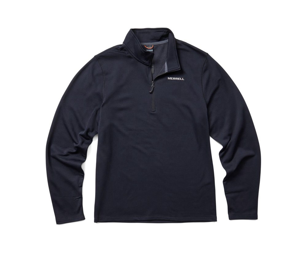Pulôver Homem - Merrell Terrain Geotex 1/4 Zip - Pretas - OLR302691